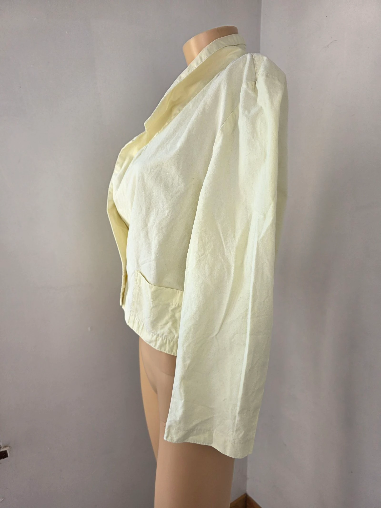 Veste / blazer court croisé vintage 70s coton Fabriqué en France taille 34/36/38 – photo 2